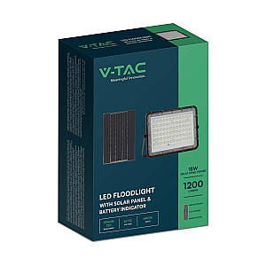 Saules LED projektors V-TAC 15W tālvadības pults, AUTO, taimeris, IP65 melns VT-120W 4000K 1200lm