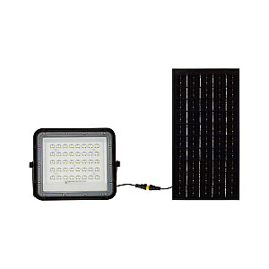 V-TAC 10W ar saules enerģiju darbināms LED projektora tālvadības pults AUTO taimeris IP65 melns VT-80W 4000K 800 lūmeni