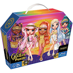 Пазл с 70 блестками в коробке с куклами Rainbow High Glitter Dolls