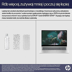 HP Envy 17-cw0229nw i5-13500H 17,3" FHD IPS 300 nits 16GB DDR4 SSD512 Intel Iris Xe IR kamera Win11 2 gadi Natural Silver