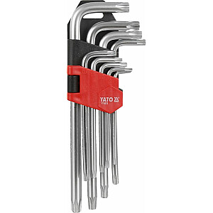 Yato Torx atslēgu komplekts tips L T10-T50 ar atveri, 9 gab. (YT-0511)