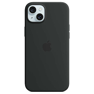 Силиконовый чехол Apple iPhone 15 Plus с MagSafe черный