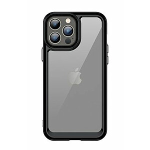 iLike Apple iPhone 12 Pro Space Case hard cover with a gel frame Transparent Black