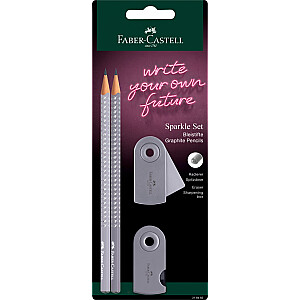 Набор карандашей Faber-Castell Sparkle, с ластиком и точилкой, серый