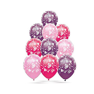 Baloni Festi ar taurenīšiem, rozā 30cm 10gab. 634423