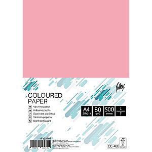Цветная бумага College, А4, 80г/м², 500 стр./упак., CC43 Розовый