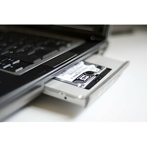 SSD/HDD montāžas rāmis CD/DVD/Blu-ray diskdzinī, SATA uz SATA III, 9,5 mm