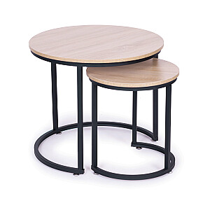 Komplektā 2 kafijas galdiņi, apaļš dizains Lofoten