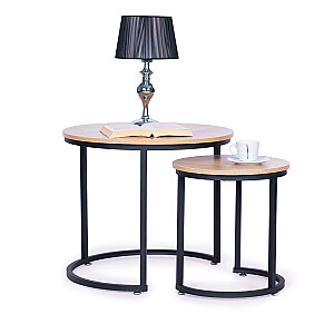 Komplektā 2 kafijas galdiņi, apaļš dizains Lofoten