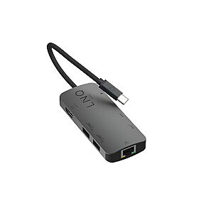 LINQ byELEMENTS LQ48022 — 8in1 Pro Studio USB-C, 10 Gbps, PD, 8K HDMI, 2,5 Gbe Ethernet vairākportu centrmezgls