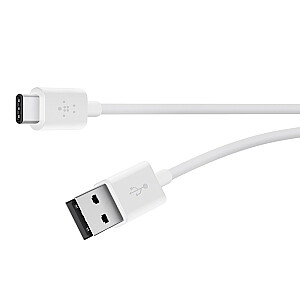 USB-C uz USB-A kabelis, 2 m, balts