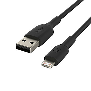 PVC USB-A apgaismojumam, 2 m, melns