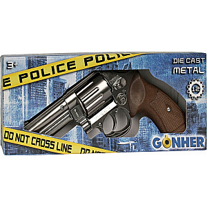 Gonher Metāla policijas revolveris ar 12 patronām.