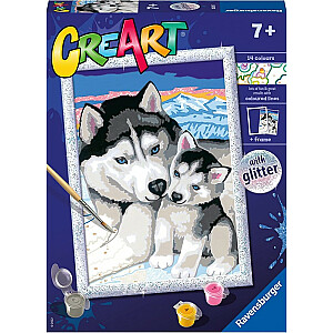 CreArt Husky krāsojamā lapa bērniem