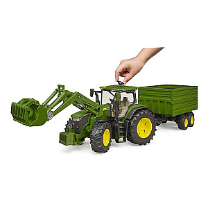 Трактор John Deere 7R 350 с погрузчиком и прицепом