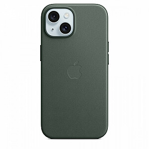 FineWoven auduma futrālis ar MagSafe iPhone 15 — Evergreen