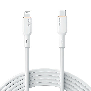 CB-SCL2 Белый силиконовый кабель Lightning-USB C | Подача питания через USB USB-PD | 1,8 м | 27 Вт | 3А | МФи Яблоко