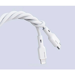 CB-SCL2 balta silikona Lightning uz USB C kabelis | USB barošanas avots USB-PD | 1,8 m | 27 W | 3A | MFI Apple