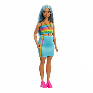 Lelle Barbie Fashionistas ar gariem ziliem matiem.