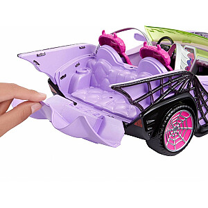 Monster High Car Purpurs kabriolets ar zirnekļa tīklu