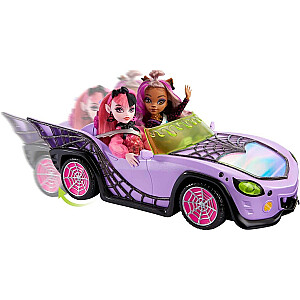 Monster High Car Purpurs kabriolets ar zirnekļa tīklu