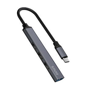 Хаб 4-портовый USB-C — 3 x USB-A 2.0, 1 x USB-A 3.1 3.1 GEN 1, 5 Гбит/с, AK-71