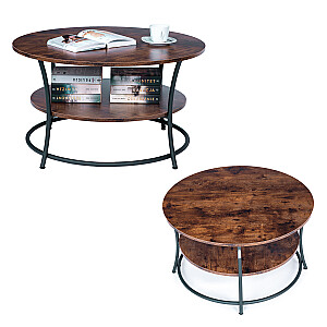 Стол, круглый журнальный столик, скамейка, две индустриальные столешницы ModernHome