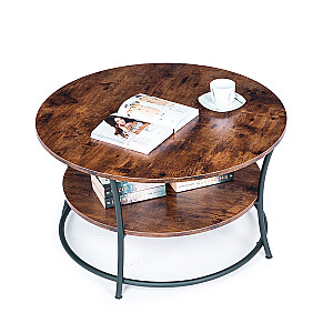 Galds, apaļš kafijas galdiņš, sols, divi industriālie galda virsmas ModernHome