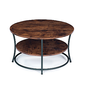 Galds, apaļš kafijas galdiņš, sols, divi industriālie galda virsmas ModernHome