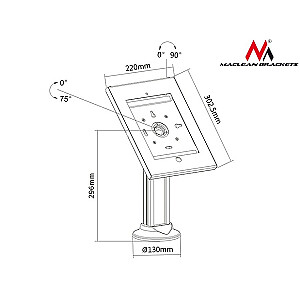 Statīvs, reklāmas planšetdatora turētājs, rakstāmgalds ar slēdzeni, MC-677 iPad 2/3/4/Air/Air2