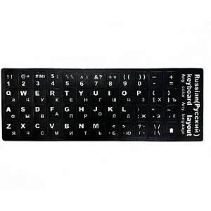 iLike Keyboard Stickers ENG white / RUS white Qwerty Black