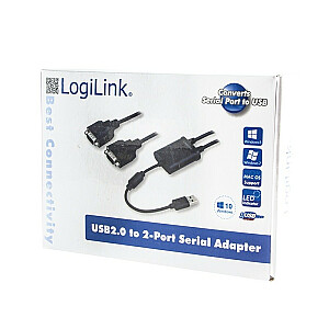 USB 2.0 līdz 2x seriālā porta adapteris