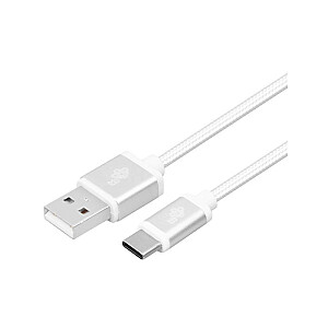 USB-USB C kabelis, 2 m, sudraba vītne