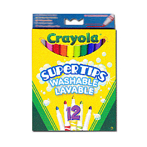 Crayola Фломастеры тонкие, смываемые, 12 цветов