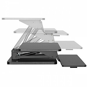 Maclean galda statīvs tastatūrai, monitoram vai klēpjdatoram, gāzes atspere, stāvošs, melns, MC-882