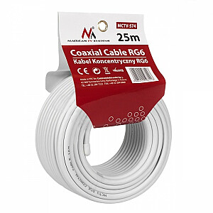 Koaksiālais kabelis 1.0CCS RG6 25m MCTV-574