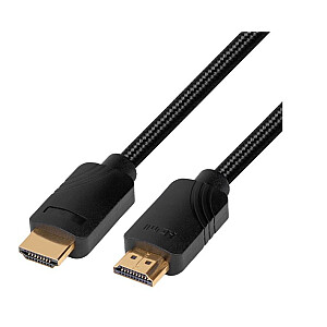 Premium HDMI v 2.1 kabelis, 2 m, 8K, melns, izstrādāts spēlētājiem