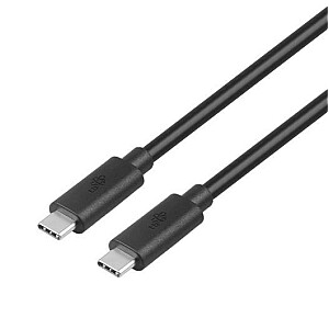 USB C-USB C kabelis 2m 60W 5Gbps USB 3.1 melns