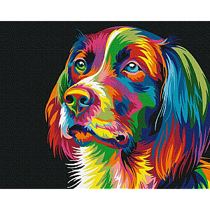 Glezna Krāsa pēc skaita - Suns ziedos