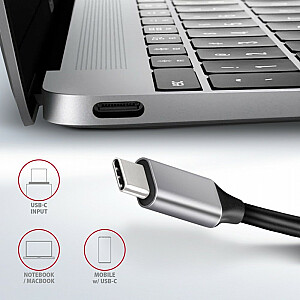 USB centrmezgls AXAGON HMC-6GL, 3 USB-3.0 porti, 1 RJ-45 ports, 1 HDMI ports