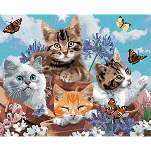 Dimanta mozaīka - Kaķi ar tauriņiem