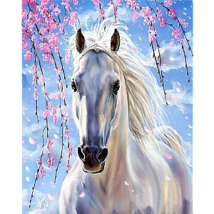 Dimanta mozaīka - Balts zirgs