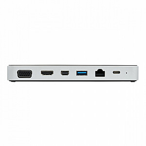 USB dokstacija, trīskāršs displejs 4K HDMI un mDP, VGA, USB 3.2 Gen 1, USB-A/C centrmezgls, GbE, 60 W PD uzlāde U442-DOCK16-B