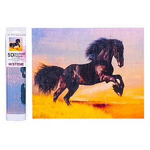 Dimanta mozaīka - Melns zirgs