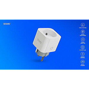 Smart Wi-Fi ligzda 16A Enerģijas patēriņa mērīšana, komplektā 3, AS-01, balts