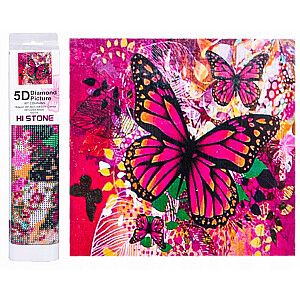 Алмазная мозаика - Розовые бабочки