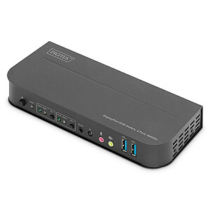KVM-переключатель, 2 порта, DisplayPort — HDMI 2x1, 4K, 60 Гц, 2xUSB, аудио
