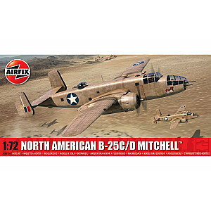 Modelis pirms Ziemeļamerikas B-25C/D Mitchell 1/72 līmēšanas