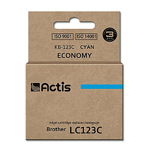 Чернила Actis KB-123C для принтера Brother; Замена Brother LC123C / LC121C; Стандарт; 10 мл; голубой