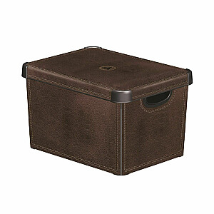 Коробка с крышкой Deco Stockholm L 39,5x29,5x25cm Кожа / распродажа